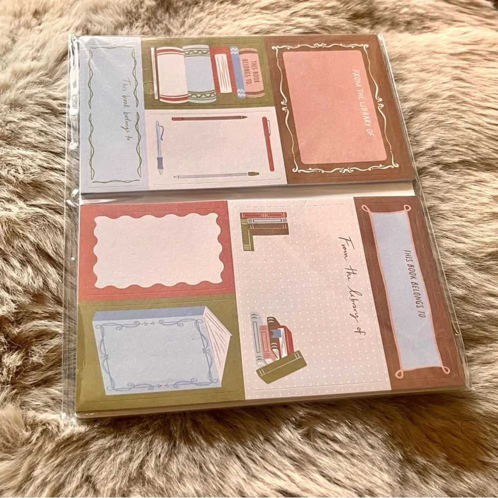(labels) 🏷️🎉🆕 customizable library theme book lovers sticky note book set